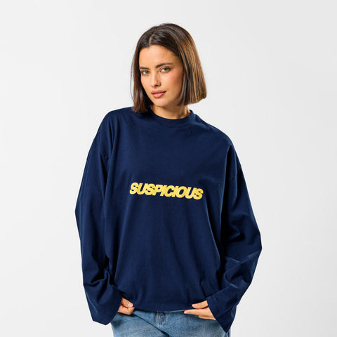 Camo / Slanted Longsleeve - Deep Navy