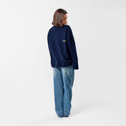 Camo / Slanted Longsleeve - Deep Navy