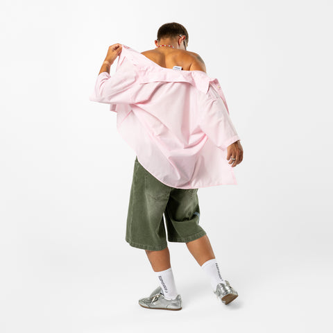 Summer / Slanted Shortsleeve Shirt - Baby Pink
