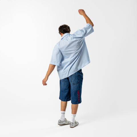 Summer / Slanted Shortsleeve Shirt - Celestial Blue