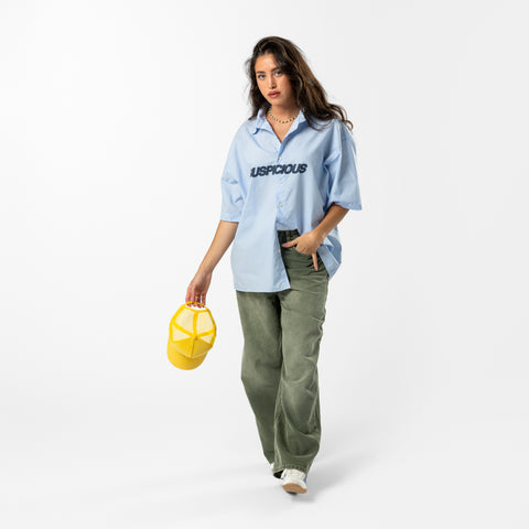 Summer / Slanted Shortsleeve Shirt - Celestial Blue