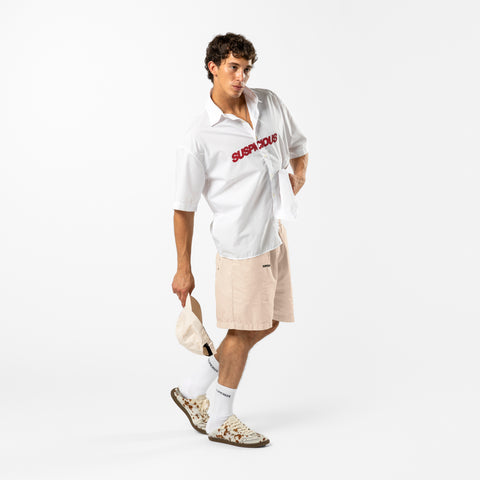 Summer / Slanted Shortsleeve Shirt - White