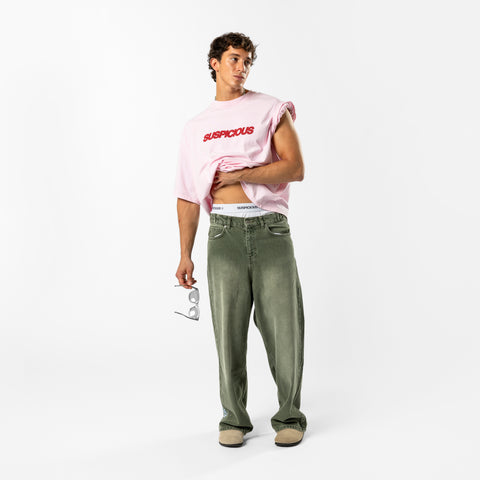 Summer / Slanted Tee - Baby Pink
