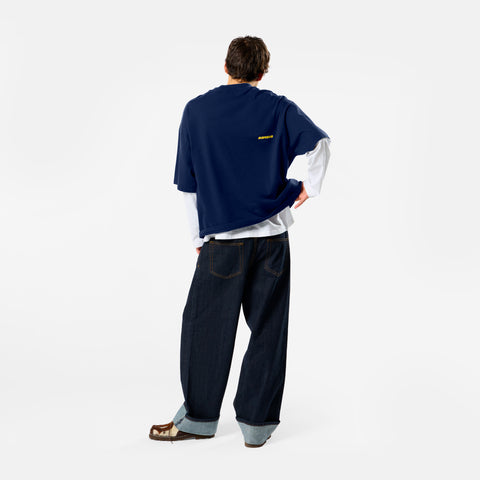 Camo / Slanted Tee - Deep Navy