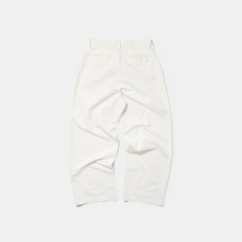 Summer Breeze / Solid Cotton Pleated Pants - Natural