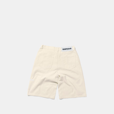 Summer Breeze / Solid Jeans Shorts - Egret