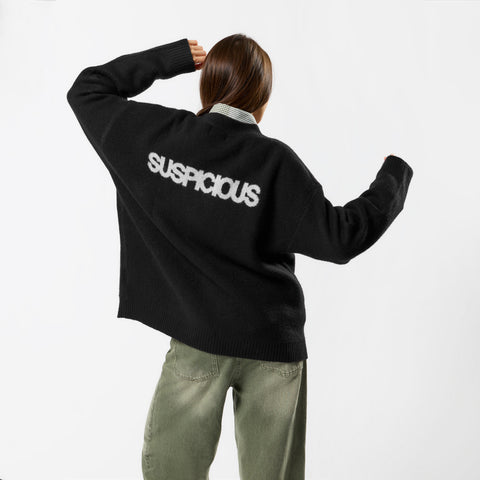 Winter 5 / Solid Knitted Cardigan - Black