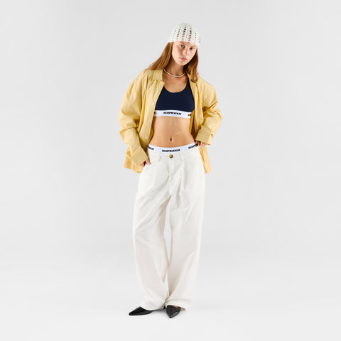 Summer Breeze / Solid Square Shirt - Butter Striped