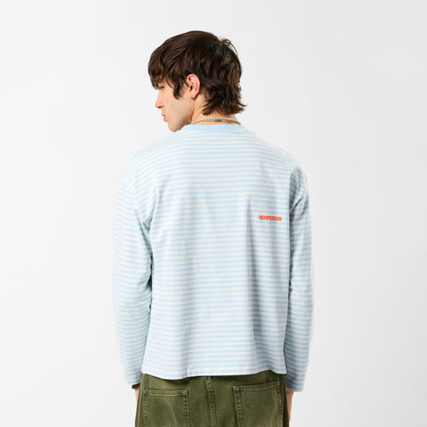 PL / Solid Striped Longsleeve - Celestial Blue