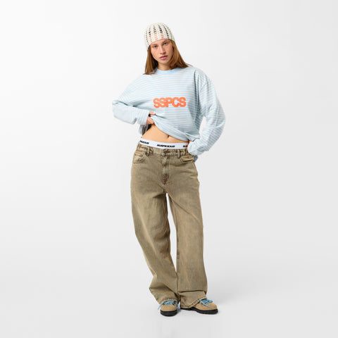 PL / Solid Striped Longsleeve - Celestial Blue