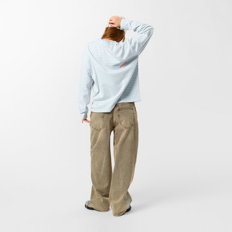 PL / Solid Striped Longsleeve - Celestial Blue