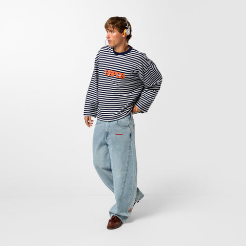 Bestsellers Variants / Solid Striped Longsleeve - Coastal Blue