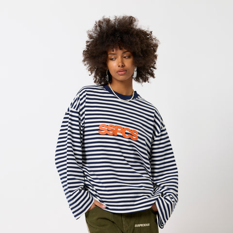 Bestsellers Variants / Solid Striped Longsleeve - Coastal Blue