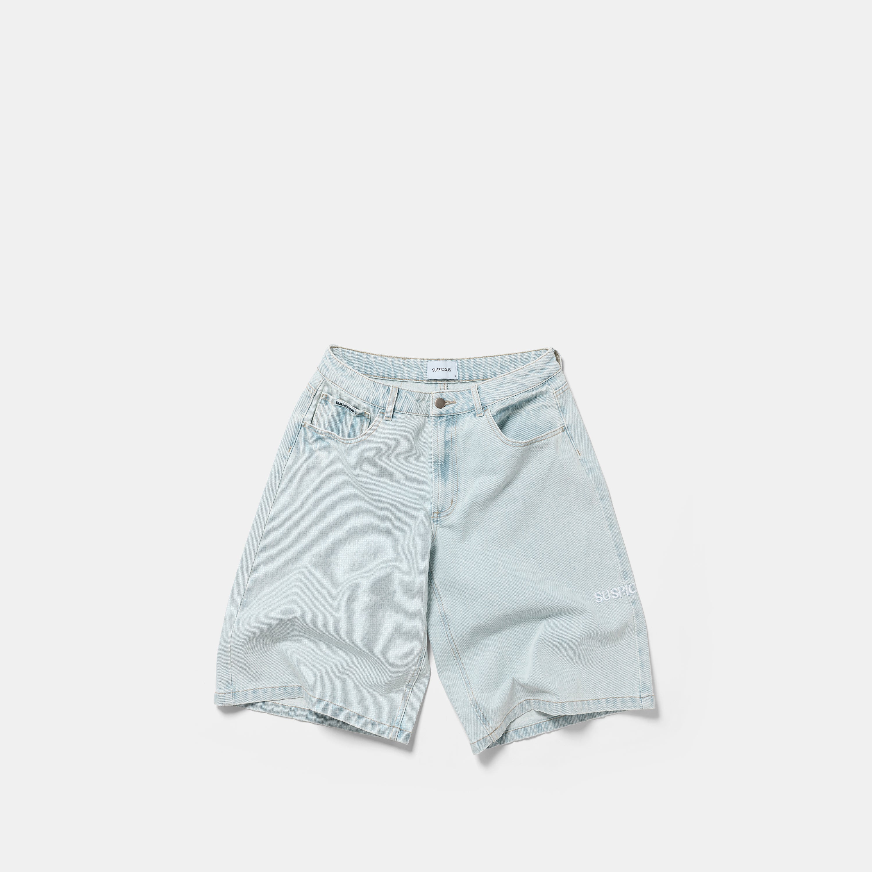 Solid W Jeans Shorts - Bleached – Suspicious Antwerp