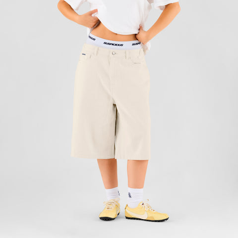 Summer Breeze / Solid W Jeans Shorts - Egret