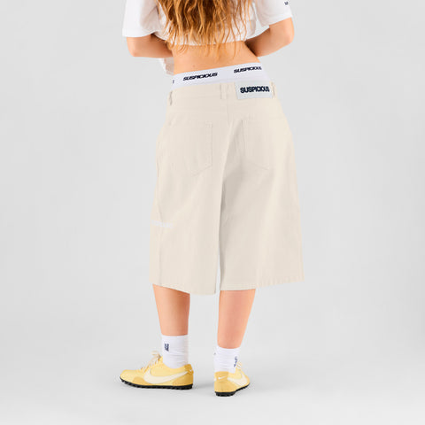 Summer Breeze / Solid W Jeans Shorts - Egret