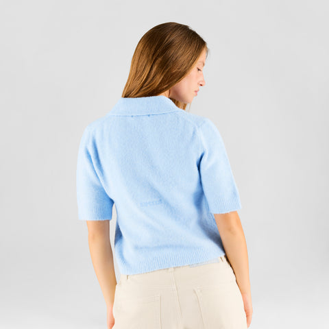 Summer Breeze / Solid W Knit Polo - Celestial