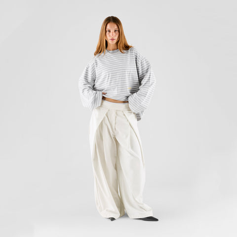 Summer Breeze / Solid W Pleated Pants - Natural