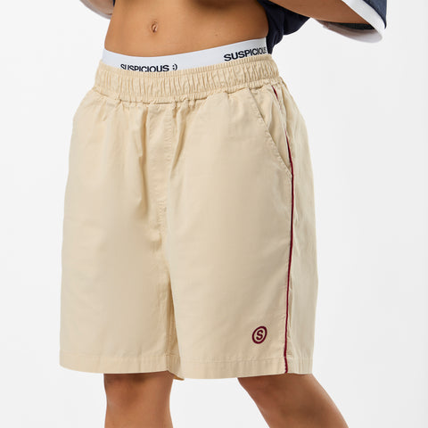 S2 / Stamped Piping Twill Shorts - Natural