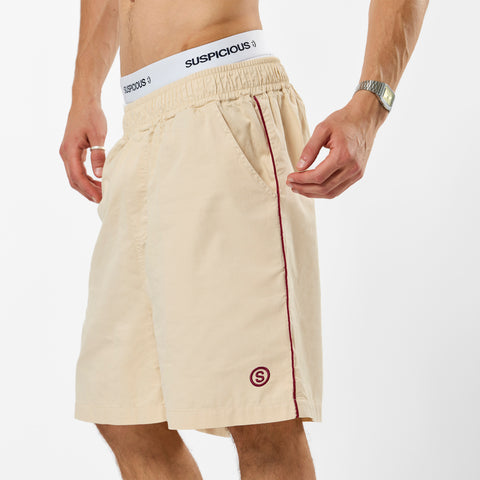 S2 / Stamped Piping Twill Shorts - Natural
