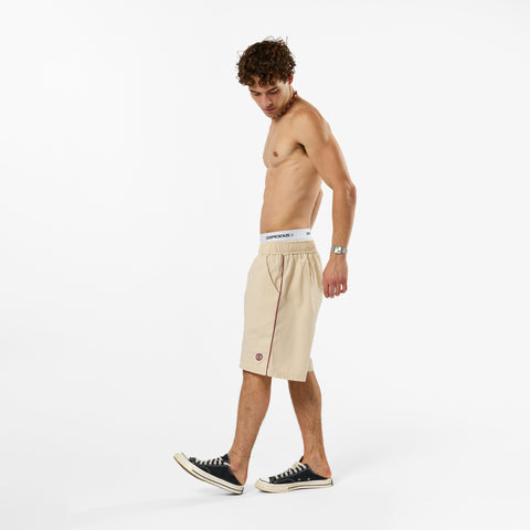 S2 / Stamped Piping Twill Shorts - Natural