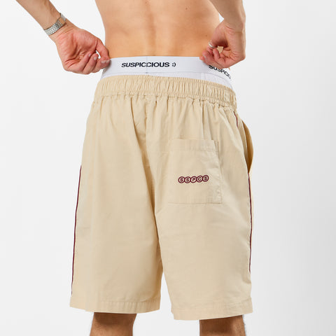 S2 / Stamped Piping Twill Shorts - Natural