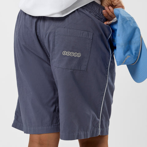 S2 / Stamped Piping Twill Shorts - Tidal Blue