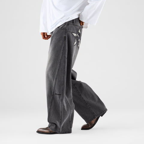 Suspicious Cowboys / Star Cow Barrel Jeans - Washed Black