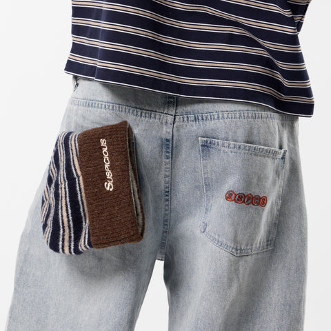 Winter3 / Striped Beanie - Blue & Brown