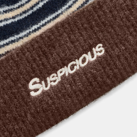 Winter3 / Striped Beanie - Blue & Brown