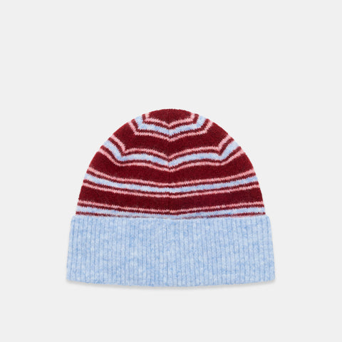 Winter3 / Striped Beanie - Red & Blue