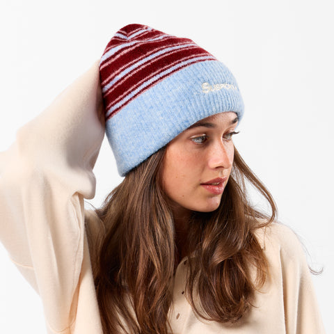 Winter3 / Striped Beanie - Red & Blue