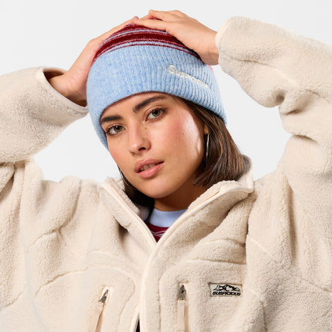 Winter3 / Striped Beanie - Red & Blue