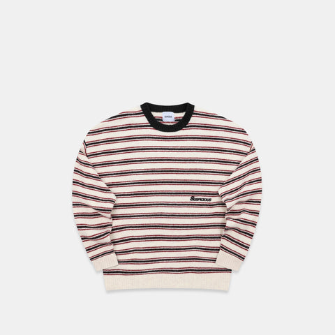 Winter3 / Striped Knitted Sweat - Black & White
