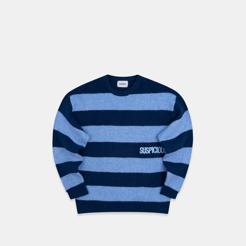 PL / Striped Knitted Sweat - Blue