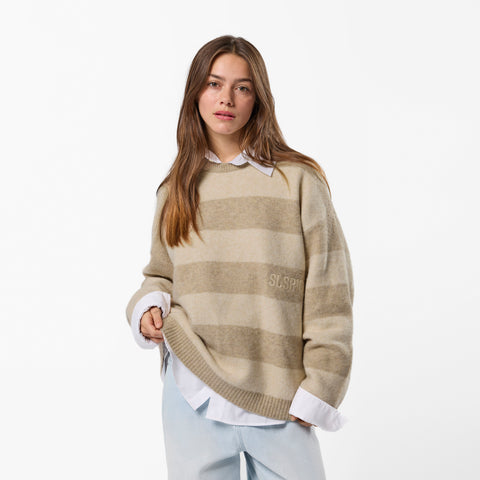 PL / Striped Knitted Sweat - Dune