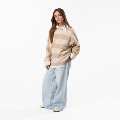 PL / Striped Knitted Sweat - Dune