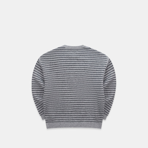 Polkaline / Striped Knitted Sweat - Neutral Heather