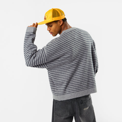 Polkaline / Striped Knitted Sweat - Neutral Heather