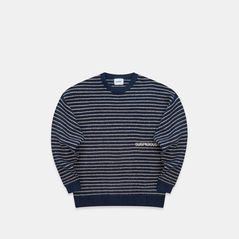 Polkaline / Striped Knitted Sweat - Nightfall