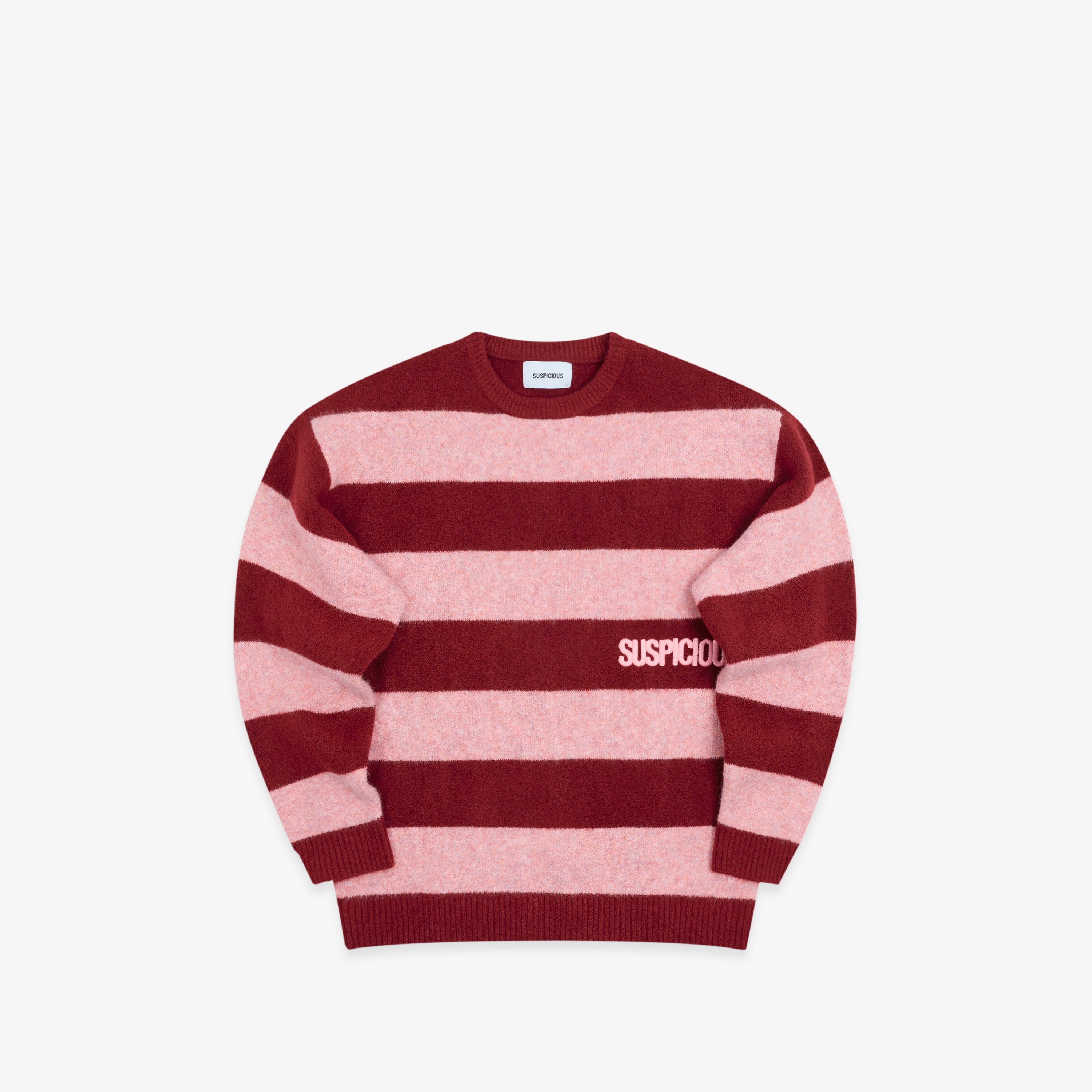 Striped Knitted Sweat - Red – Suspicious Antwerp
