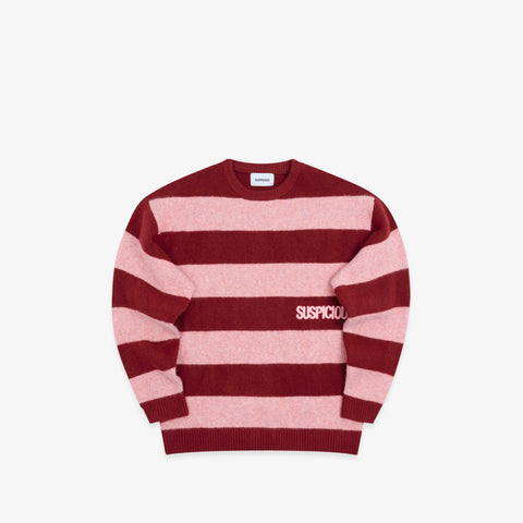 PL / Striped Knitted Sweat - Red