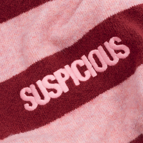 PL / Striped Knitted Sweat - Red