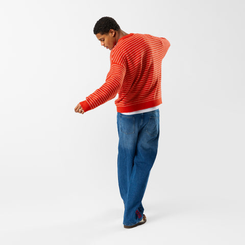 Polkaline / Striped Knitted Sweat - Red