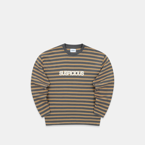 Softground / Striped Longsleeve - Dark Armory & Orange