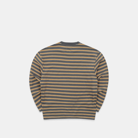 Softground / Striped Longsleeve - Dark Armory & Orange
