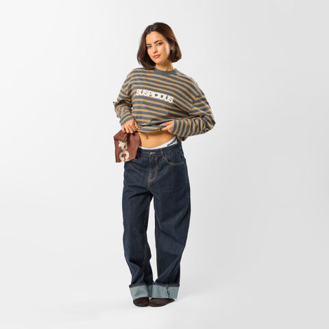 Softground / Striped Longsleeve - Dark Armory & Orange