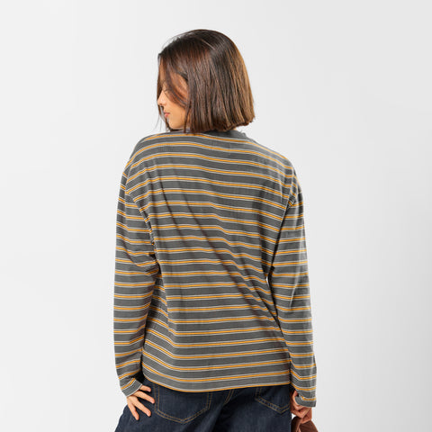Softground / Striped Longsleeve - Dark Armory & Orange