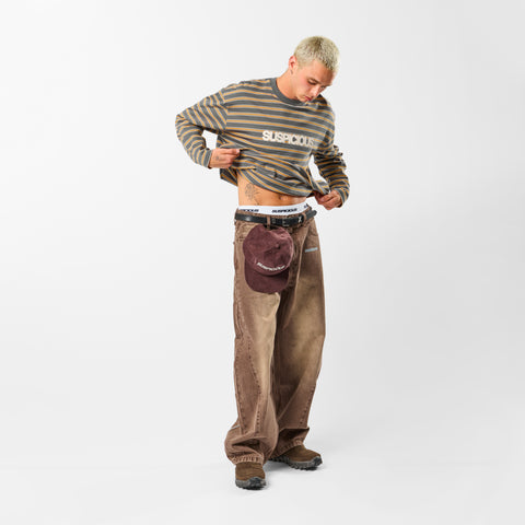 Softground / Striped Longsleeve - Dark Armory & Orange