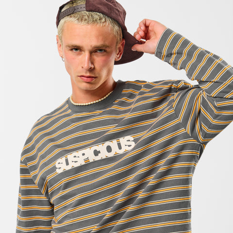 Softground / Striped Longsleeve - Dark Armory & Orange